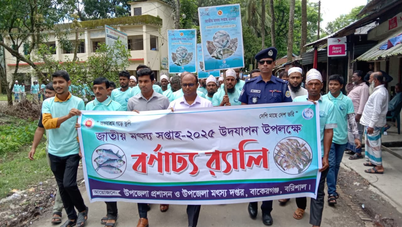 বাকেরগঞ্জে জাতীয় মৎস্য সপ্তাহে র‍্যালি ও আলোচনা সভা অনুষ্ঠিত